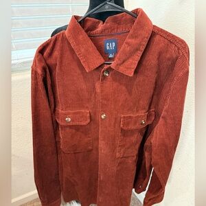 Gap corduroy button‎ up in brandy brown.